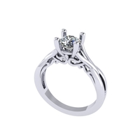 Women diamond ring 3d render - Thumbnail 3
