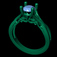 Women diamond ring 3d render - Thumbnail 8