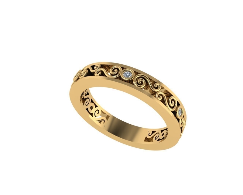 Women diamond ring 3d render