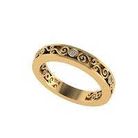 Women diamond ring 3d render - Thumbnail 1