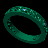 Women diamond ring 3d render - Thumbnail 7