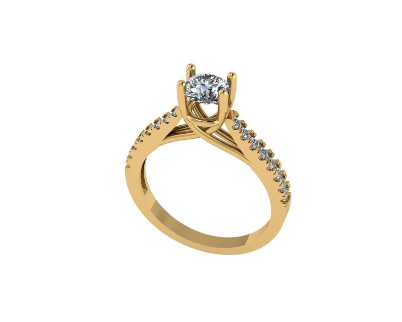 Women diamond ring 3d render
