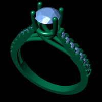 Women diamond ring 3d render - Thumbnail 8