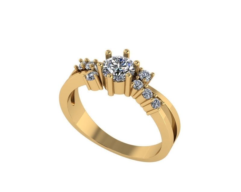 Women diamond ring 3d render