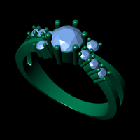 Women diamond ring 3d render - Thumbnail 9