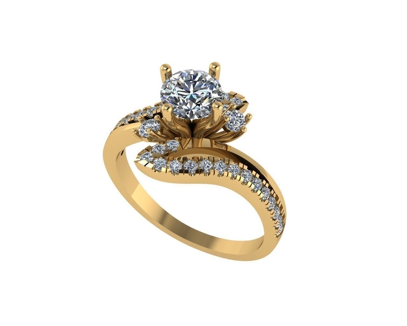 Women diamond ring 3d render