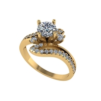 Women diamond ring 3d render - Thumbnail 1