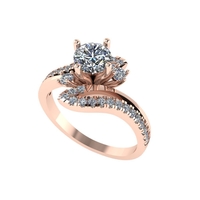 Women diamond ring 3d render - Thumbnail 2