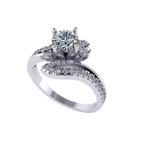 Women diamond ring 3d render - Thumbnail 3