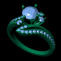 Women diamond ring 3d render - Thumbnail 8