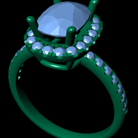 Women diamond ring 3d render - Thumbnail 7