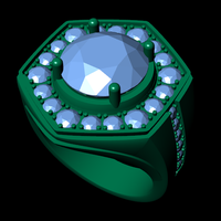 Men diamond ring 3d render - big version - Thumbnail 7