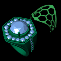 Men diamond ring 3d render - big version - Thumbnail 8