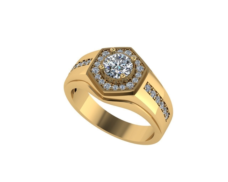 Men diamond ring 3d render - small version