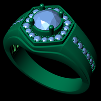 Men diamond ring 3d render - small version - Thumbnail 7