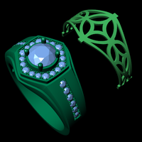 Men diamond ring 3d render - small version - Thumbnail 8