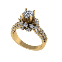 Women diamond ring 3d render - Thumbnail 1