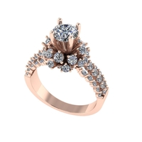 Women diamond ring 3d render - Thumbnail 2