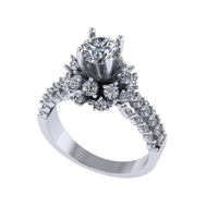 Women diamond ring 3d render - Thumbnail 3