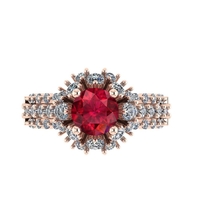 Women diamond ring 3d render - Thumbnail 5