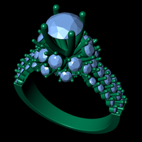 Women diamond ring 3d render - Thumbnail 7