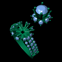 Women diamond ring 3d render - Thumbnail 8