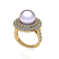 Women diamond ring 3d render - Thumbnail 1