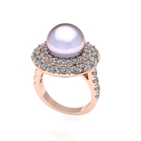 Women diamond ring 3d render - Thumbnail 2