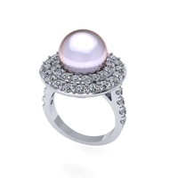 Women diamond ring 3d render - Thumbnail 3