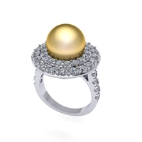 Women diamond ring 3d render - Thumbnail 6