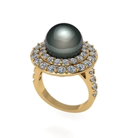 Women diamond ring 3d render - Thumbnail 7