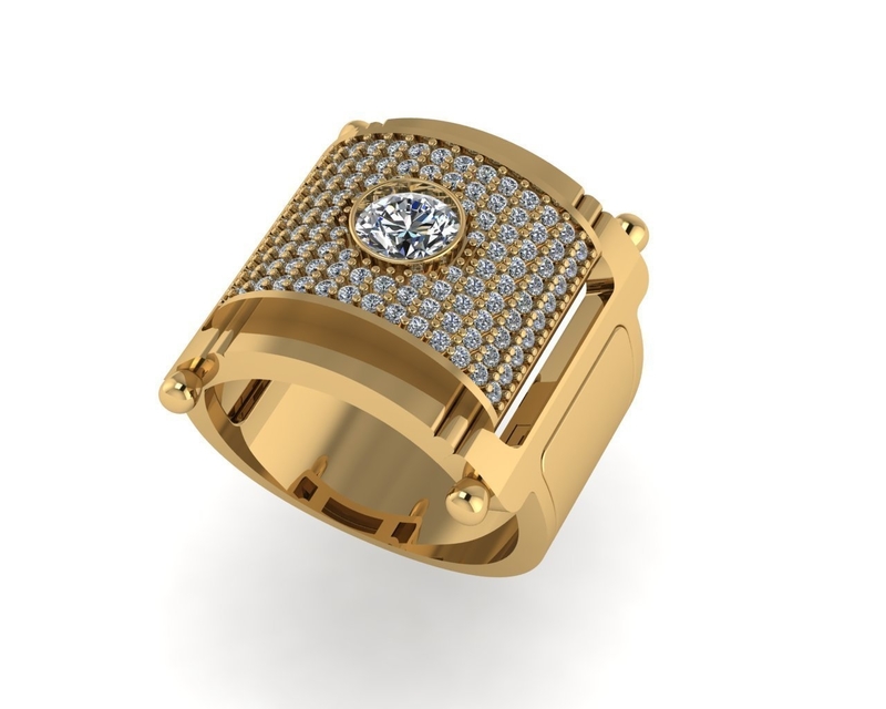Men diamond ring 3d render