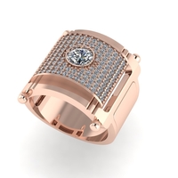 Men diamond ring 3d render - Thumbnail 2