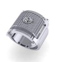 Men diamond ring 3d render - Thumbnail 3
