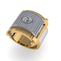 Men diamond ring 3d render - Thumbnail 4