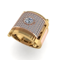 Men diamond ring 3d render - Thumbnail 5