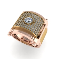 Men diamond ring 3d render - Thumbnail 6