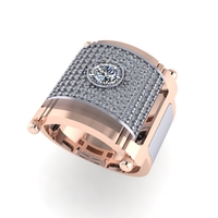 Men diamond ring 3d render - Thumbnail 7