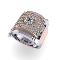 Men diamond ring 3d render - Thumbnail 9