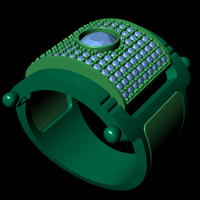 Men diamond ring 3d render - Thumbnail 10