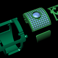 Men diamond ring 3d render - Thumbnail 11