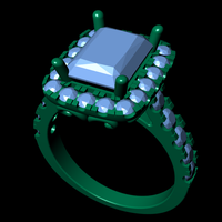 Women diamond ring 3d render - Thumbnail 10