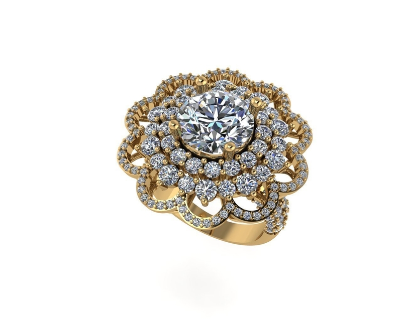 Women diamond ring 3d render