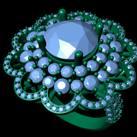 Women diamond ring 3d render - Thumbnail 8