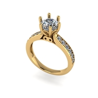Women diamond ring 3d render - Thumbnail 1