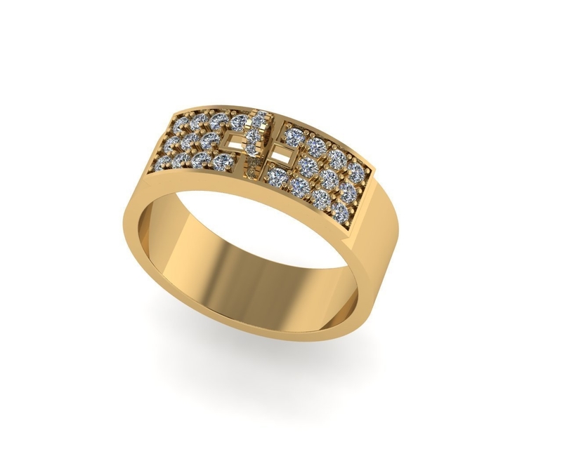 Hermes diamond ring 3D render