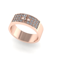 Hermes diamond ring 3D render - Thumbnail 2