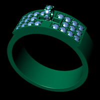 Hermes diamond ring 3D render - Thumbnail 7