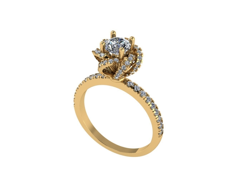 Women diamond ring 3d render