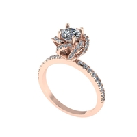 Women diamond ring 3d render - Thumbnail 2